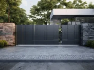 cancello moderno grigio