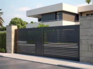 cancello moderno grigio